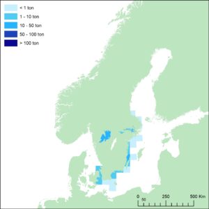 karta med landningar i Östersjön, Västerhavet och de stora sjöarna