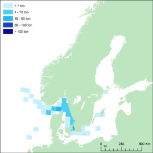 karta med landningar i Östersjön, Västerhavet och Nordsjön