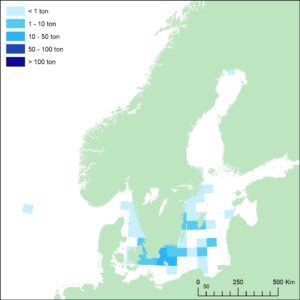 karta med landningar i Östersjön och Atlanten