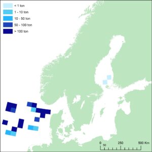 karta med landningar i Östersjön och Nordsjön