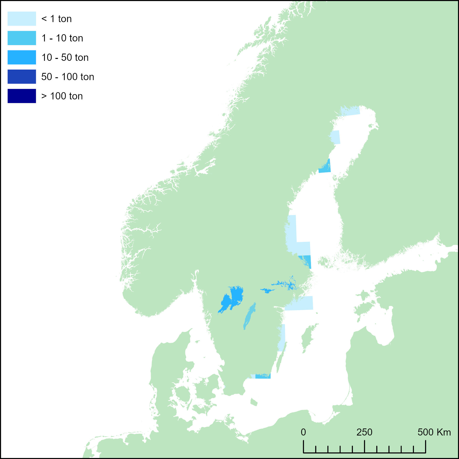 karta med landningar i Östersjön och de stora sjöarna