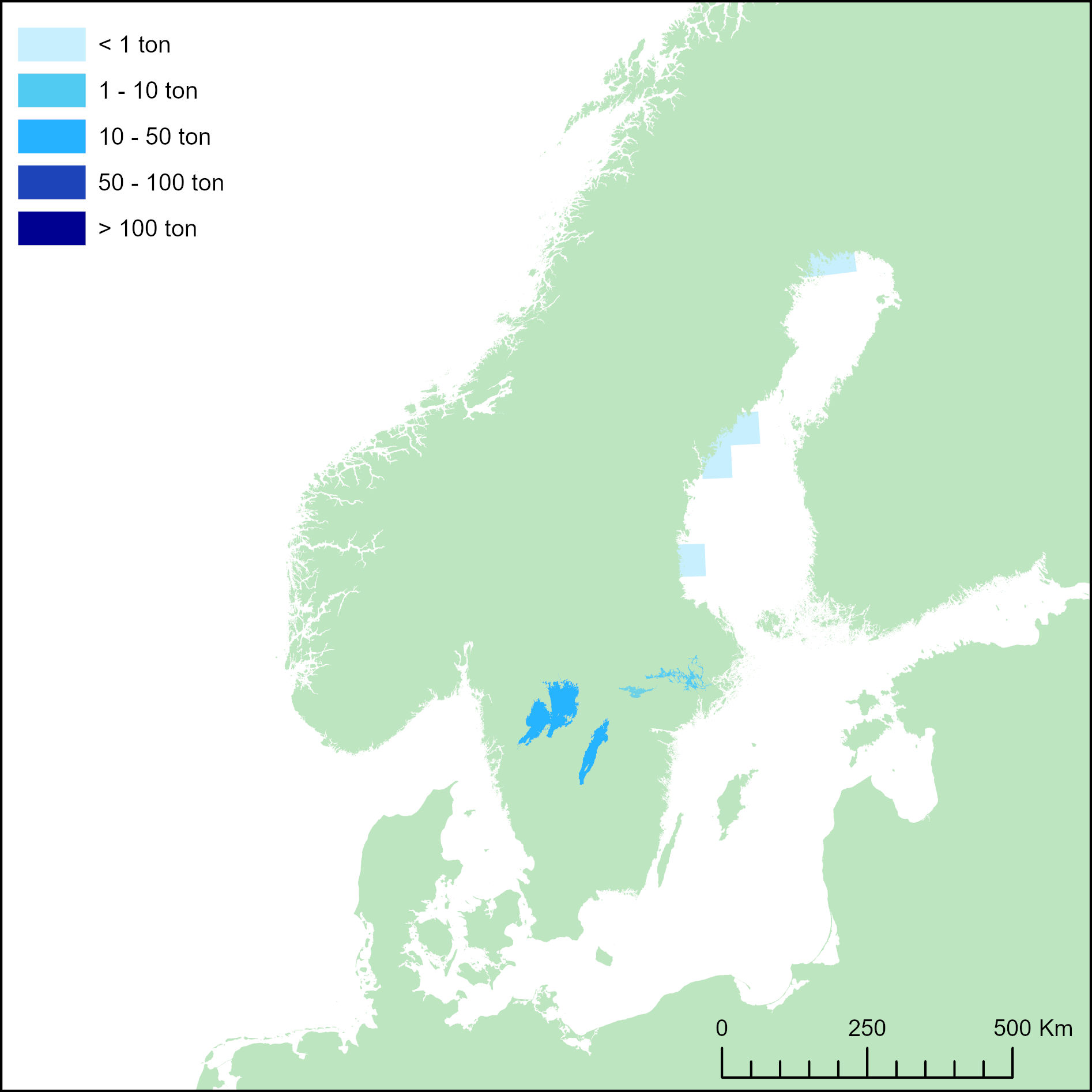 karta med landningar i Östersjön och de stora sjöarna